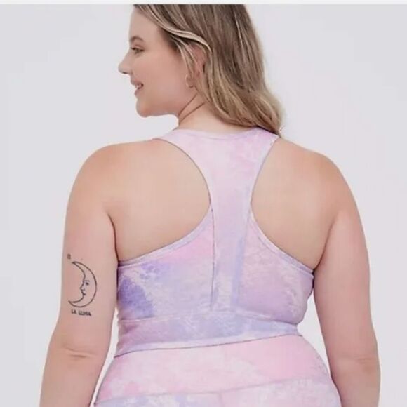 Torrid Purple Sports Bra Longline Shine Activewear Stretch Racerback SIZE 3 NWT - Picture 3 of 5